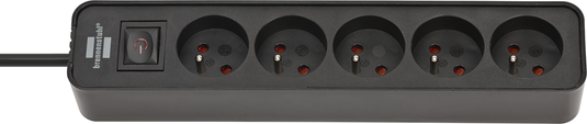Brennenstuhl ecolor stekkerdoos | 5-voudig | zwart | 1,5m h05vv-f 3g1,5 | fr be - 1153254000