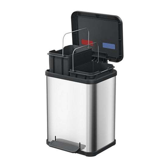 Hailo prullenbak 18 l zilver, zwart