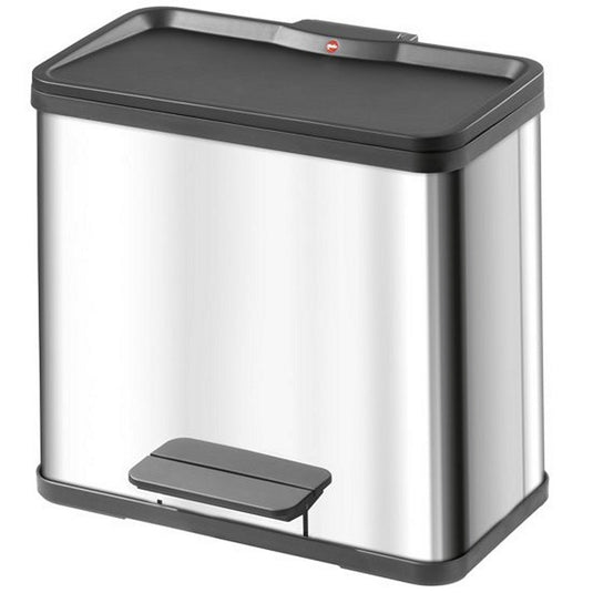 Prullenbak hailo 17 + 9 l zilver, zwart
