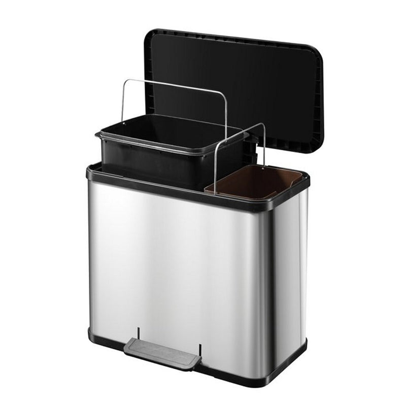 Load image into Gallery viewer, Prullenbak hailo 17 + 9 l zilver, zwart
