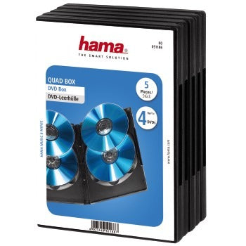 Load image into Gallery viewer, Hama dvd quad box 4dvd zwart 5pak
