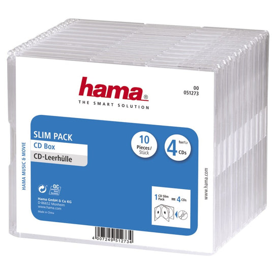 Hama cd doosjes #039;slim-pack #039;4 per 10