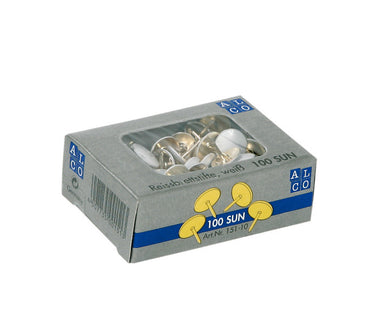 Alco al-151-10 punaises sun 9,5mm messing doos a 100 stuks wit