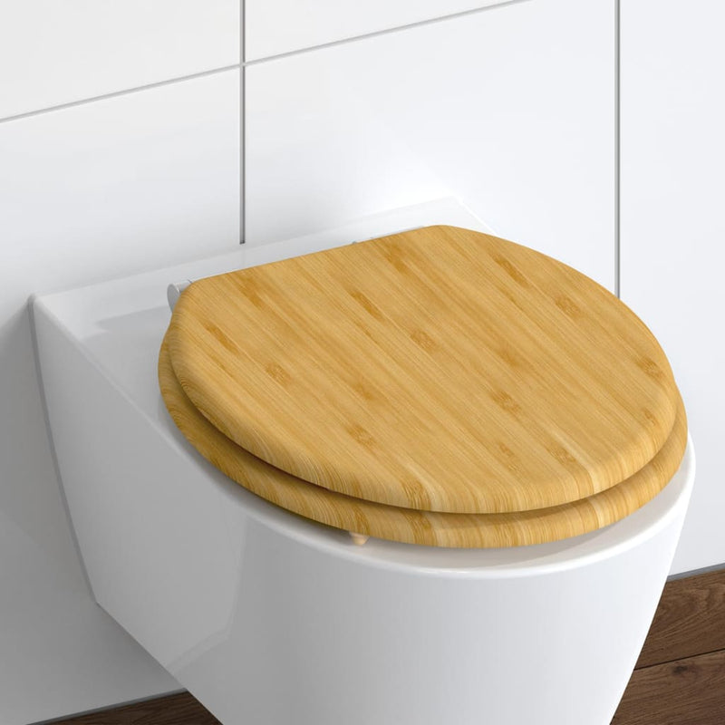 Load image into Gallery viewer, SCHÜTTE SCHÜTTE Toiletbril met soft-close NATURAL BAMBOO
