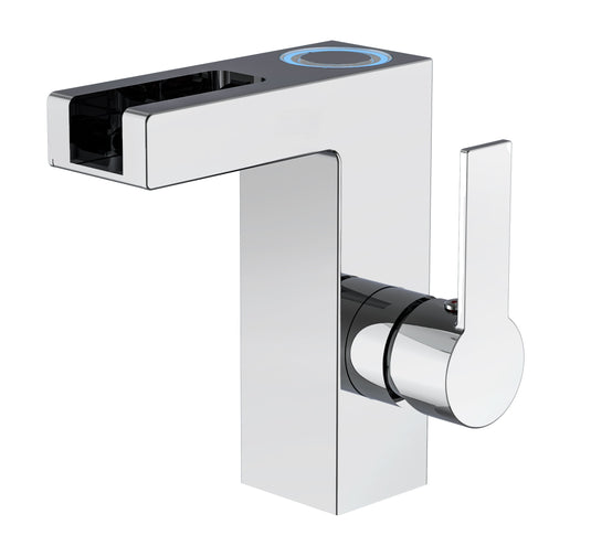 Ngk schutte orinoco led-ééngreepsmeraan wastafel met watervaluitloop | chroom 20115