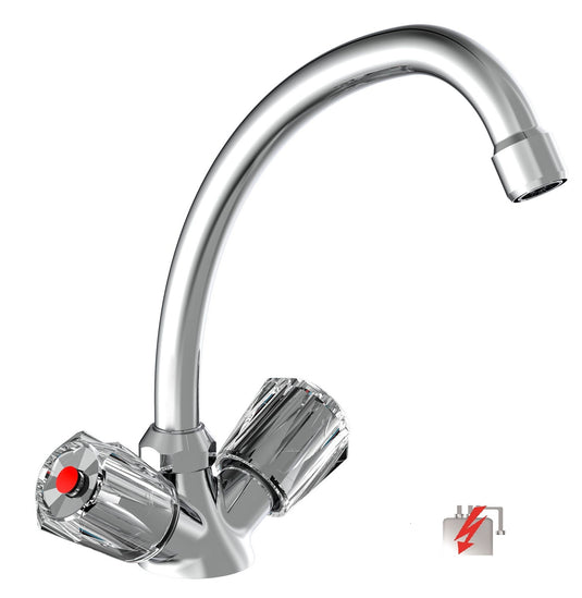 Schutte duo mix ii tweegreepskraan keuken | lage druk | chroom 47900