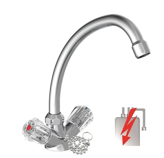 Schutte brillant tweegreepskraan wastafel | lage druk | chroom 57110