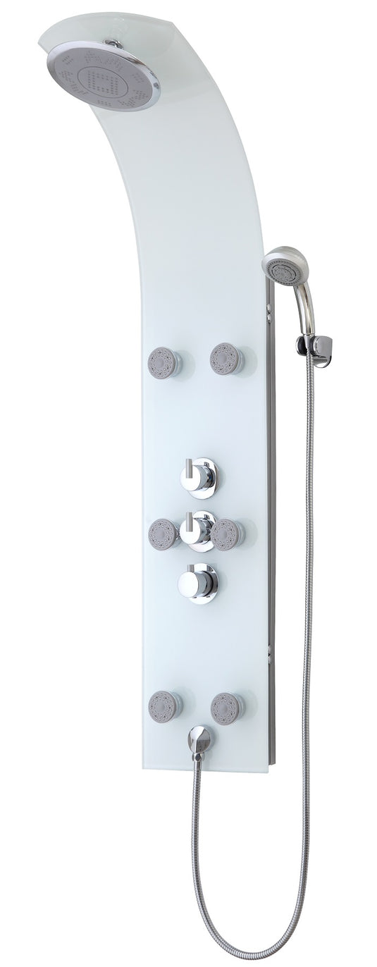 Ngk schutte lanzarote glas-douchepaneel | met thermostatische meraan | wit - 60025