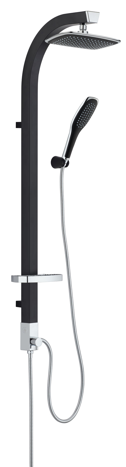 Schutte madagaskar hoofddouche set | zwart-chroom 60060