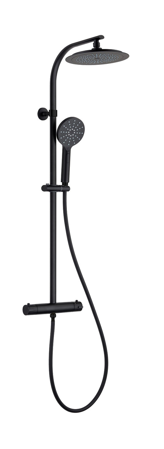 Ngk schutte madura fresh hoofddouche set met thermostatische meraan| mat zwart 60076