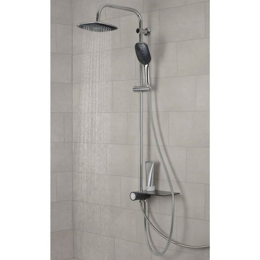 Schütte regendoucheset met zijplateau aquastar chroomkleurig-antraciet