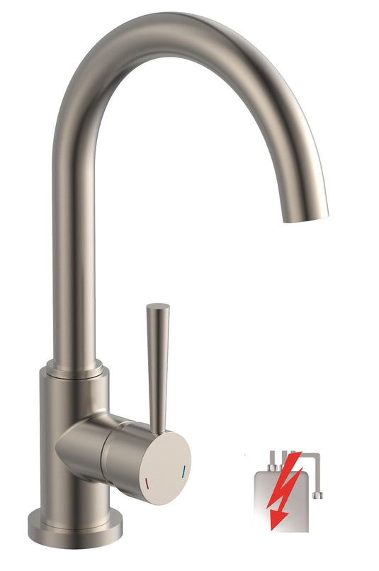 Ngk schutte cornwall ééngreepsmeraan keuken met ronde uitloop | lage druk | chroom 79129