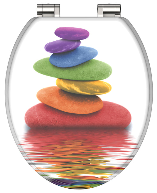 Schutte mdf wc-bril colorful stones met soft-close 80120