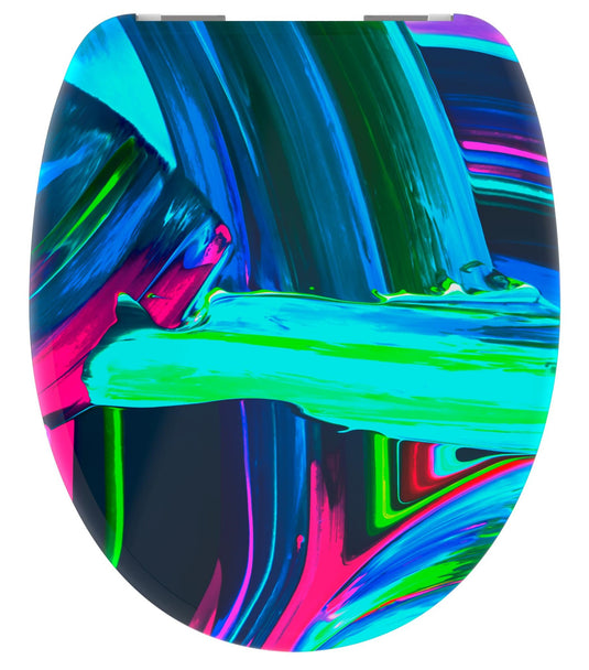 Schutte duroplast wc-bril neon paint met soft-close 82191