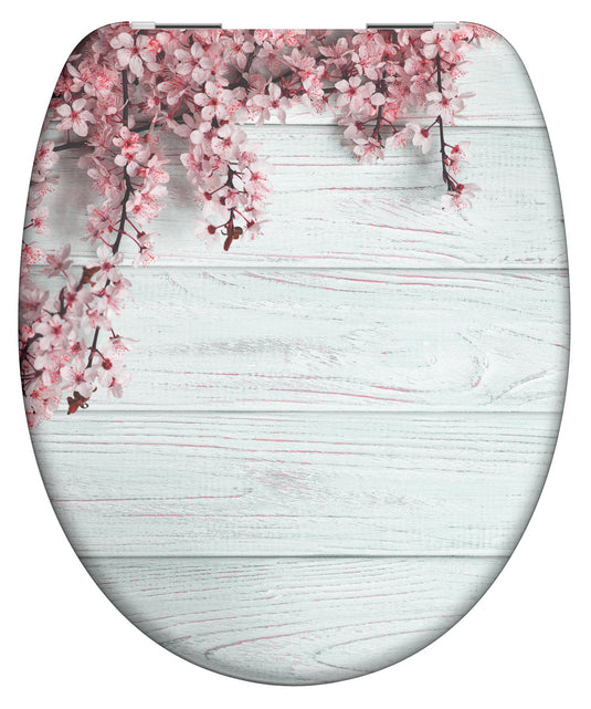 Schutte duroplast wc-bril flowers wood met soft-close 82197
