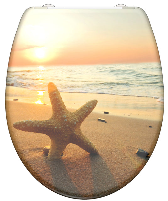 Schutte duroplast wc-bril sea star met soft-close en quick-release 82373