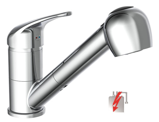 Ngk schutte ultra ééngreepsmeraan keuken met uittrekbare sproeier | lage druk | chroom 94710