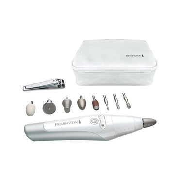 Remington man3000 reveal manicure-pedicureset met 12 hulpstukken zilver wit
