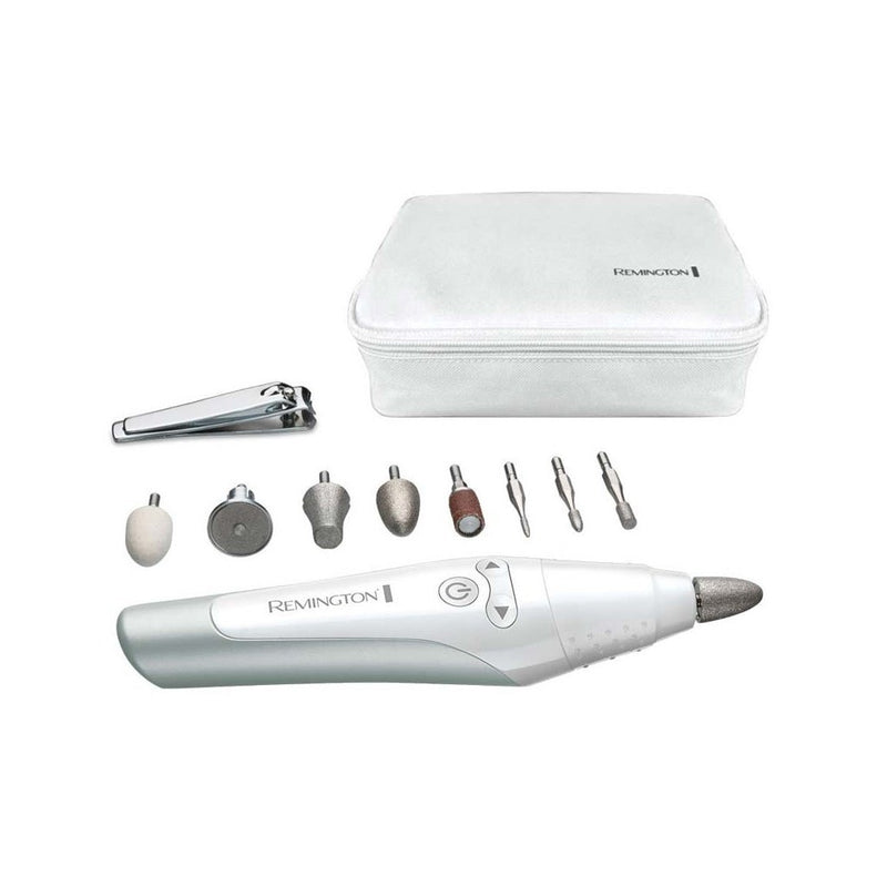 Remington man3000 reveal manicure-pedicureset met 12 hulpstukken zilver wit