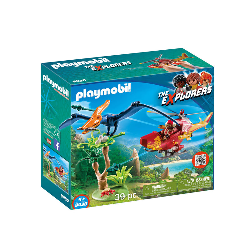 Load image into Gallery viewer, Playmobil 9430 the explorers helikopter met pteranodon
