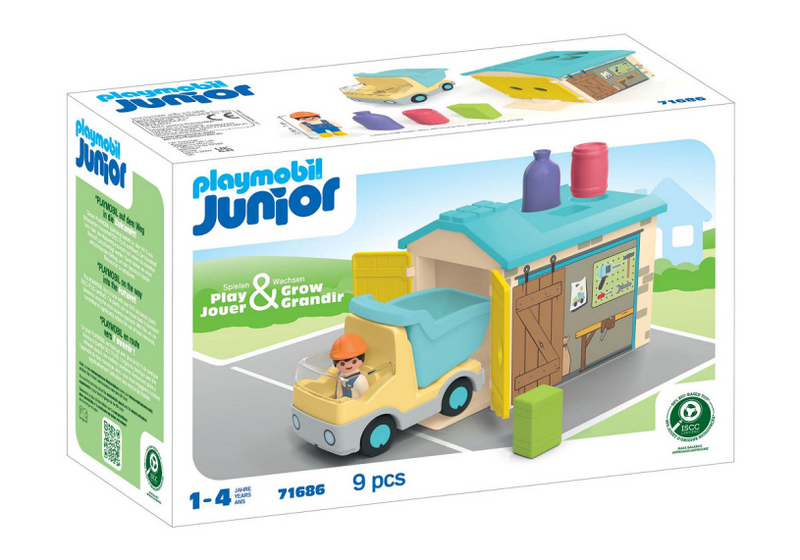 Load image into Gallery viewer, Playmobil junior werkman met sorteer garage - 71686
