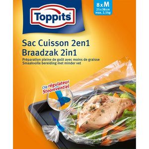 Toppits braadzakken 2in1 25x38cm 8 stuks