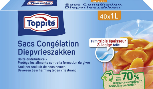 Toppits diepvrieszakken 1l 40 stuks