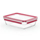 Emsa n1041100 clip and close glazen vershoudbewaarbakje 2l 11.8x6.9 cm 19.7x8 cm rood