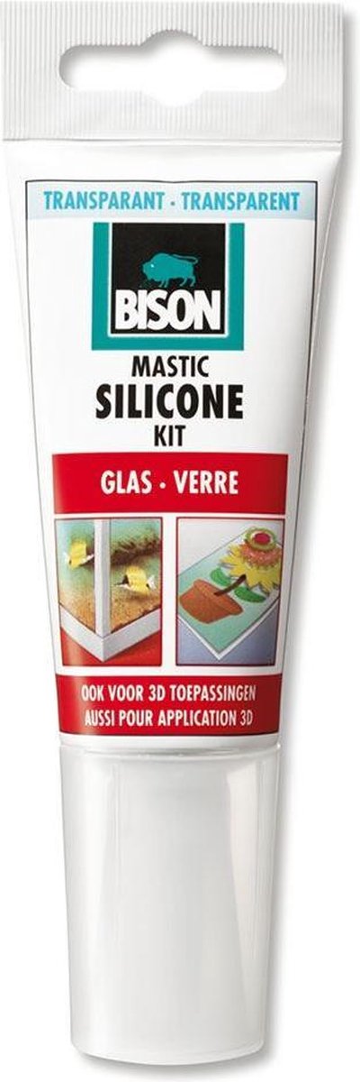 Bison siliconenkit glas tube - transparant - 60 ml