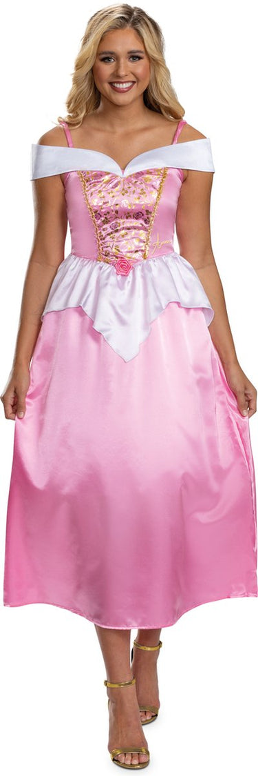 Disguise disney prinses - sleeping beauty, aurora jurk basic plus, maat s (4-6), volwassenen