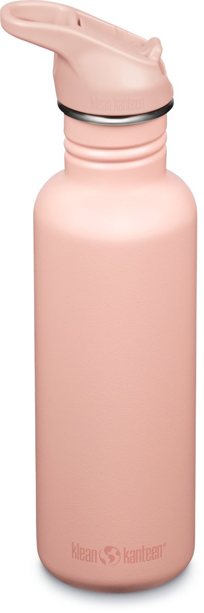 Klean kanteen drinkfles classic 800 ml met sportdop - drinkfles - peach parfait