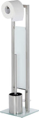 Wenko toiletbutler rivalta rvs mat - toiletborstel met houder, toiletrolhouder en reserverolhouder vrijstaand