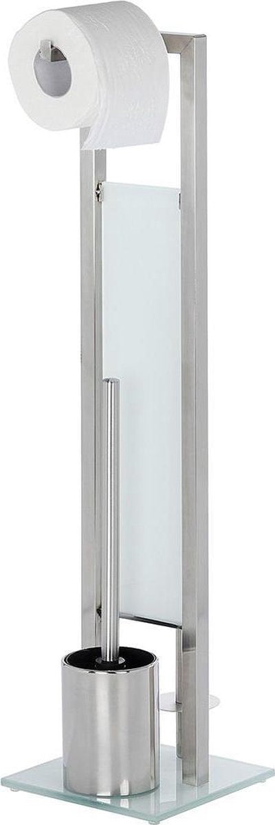 Wenko toiletbutler rivalta rvs mat - toiletborstel met houder, toiletrolhouder en reserverolhouder vrijstaand
