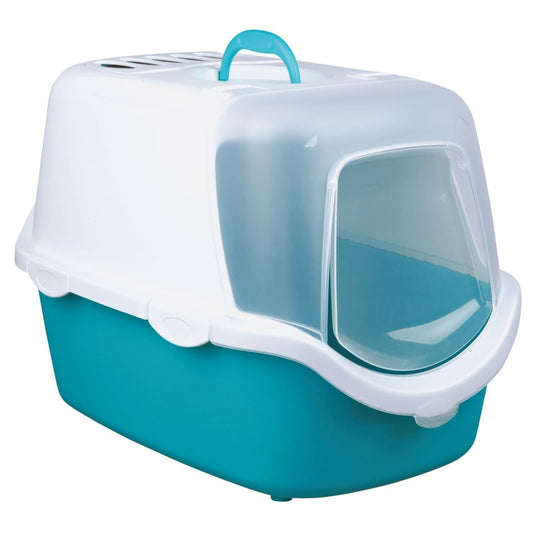 TRIXIE TRIXIE Kattenbak Vico turquoise en wit