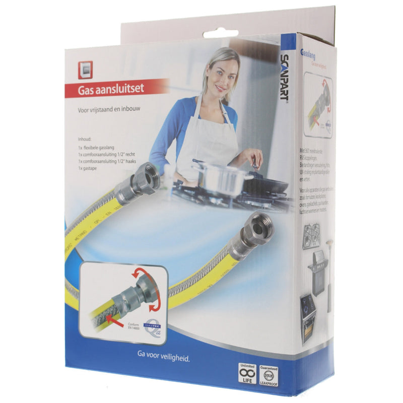 Load image into Gallery viewer, Scanpart gas aansluit set rvs-flexibele 125cm
