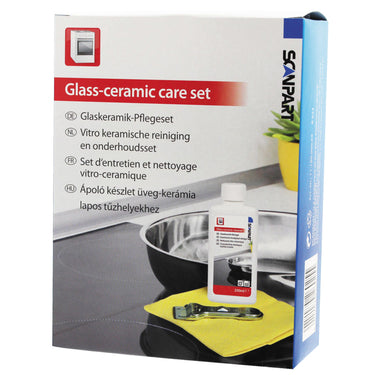Scanpart kookplaat onderhoudsset - voor alle glazen kookplaten - zoals keramische inductie en halogeen kookplaten - inclusief reiniger 200 ml - schraper en doekje