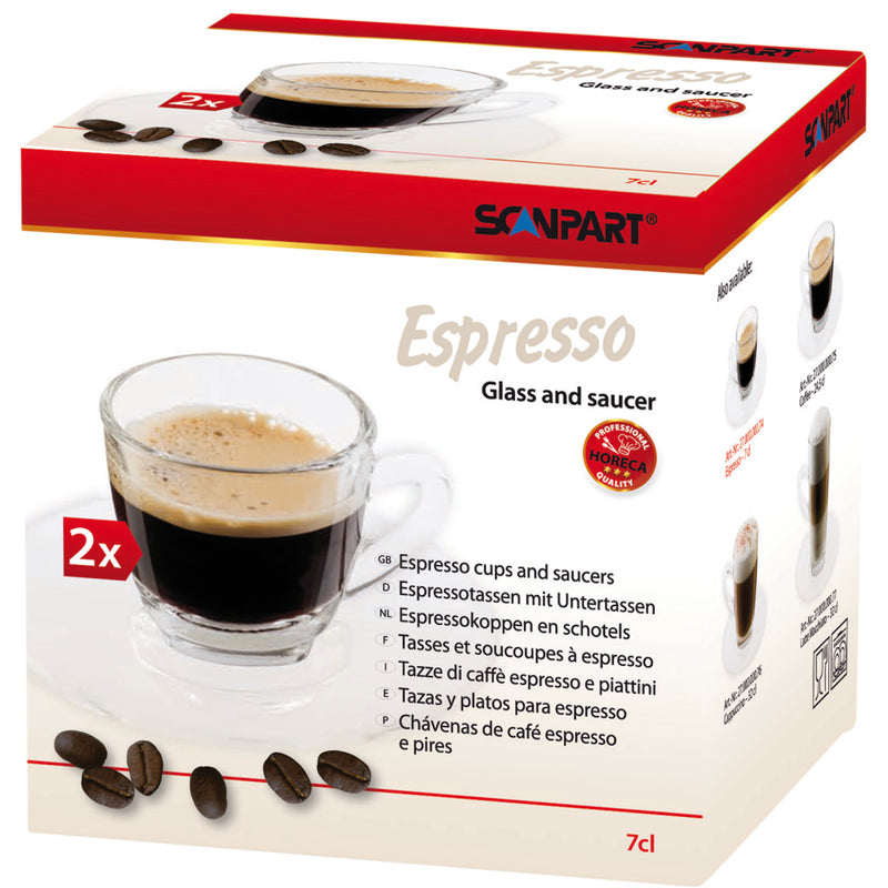 Load image into Gallery viewer, Scanpart espresso kop en schotel 7cl 2 stuks
