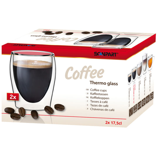 Scanpart koffie thermo glazen 20cl 2 stuks