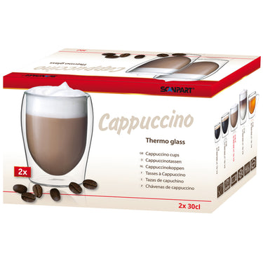 Scanpart dubbelwandige koffieglazen 300 ml - cappuccino - koffieglasglas dubbelwandig - 2 stuks