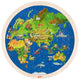 Goki puzzel rond wereld. 2 zijdig. 57 delig.