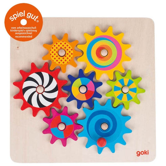 Goki houten tandwiel spel. 8 delig. 3+