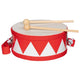 Trommel, rood. 7x15 cm. 3+