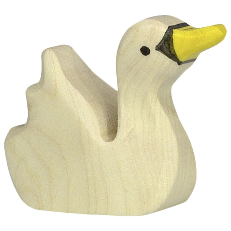 Load image into Gallery viewer, Holztiger zwaan, klein zwemmend. 3,5 cm
