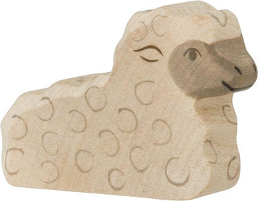Holztiger lam, liggend. 6 cm.