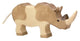 Holztiger neushoorn. 20 cm.