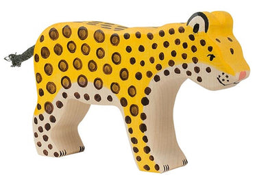 Holztiger luipaard. 13,5 cm.