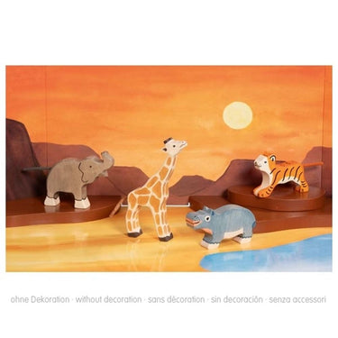 Holztiger wilde dieren. 4 delig. 3+