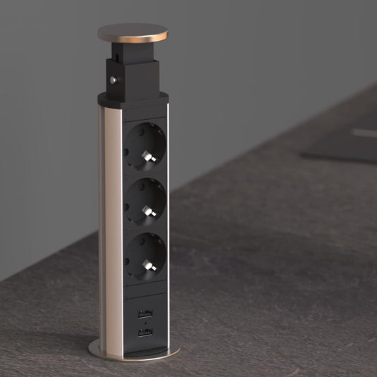 Schütte stopcontact inbouw drievoudig e1 zwart