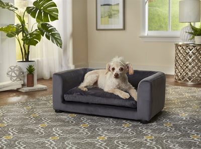 Load image into Gallery viewer, Enchanted pet Enchanted hondenmand sofa cookie donkergrijs
