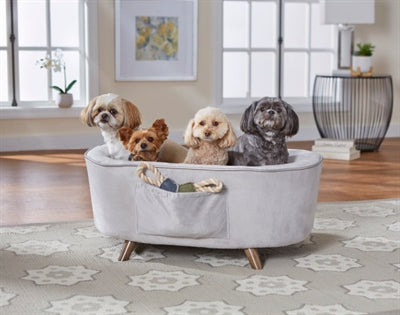 Load image into Gallery viewer, Enchanted pet Enchanted hondenmand sofa quicksilver zilverkleurig
